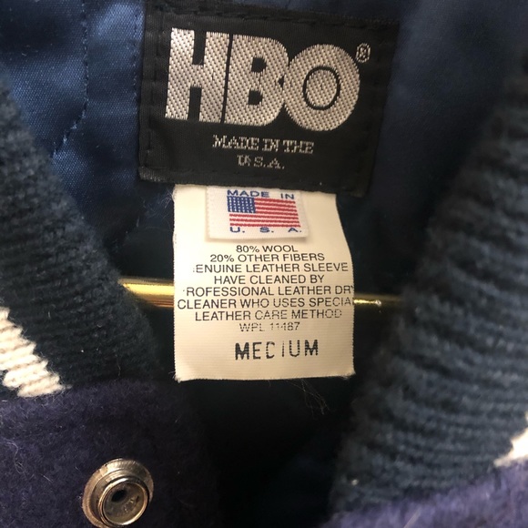 VTG Inside The NFL HBO Sports Jacket Wool Leather - Picture 2 of 3